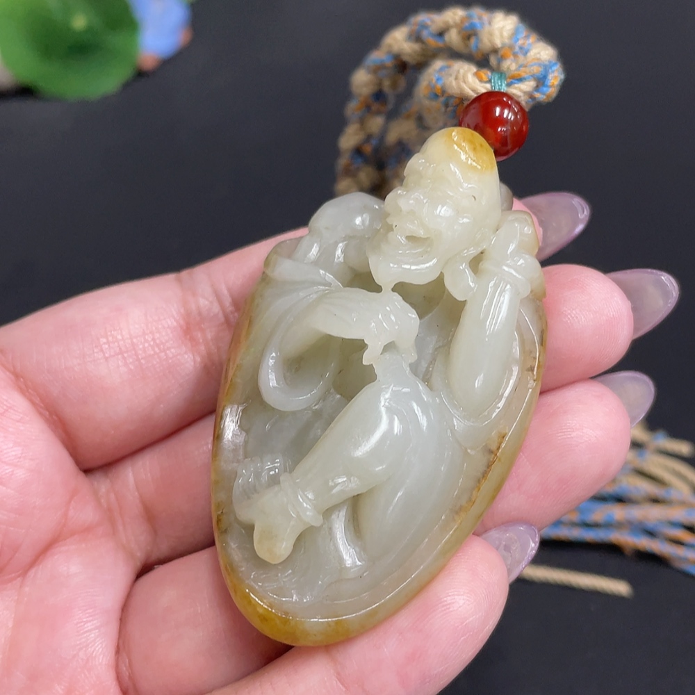H33863328 Hetian Jade Pendant - Arhat