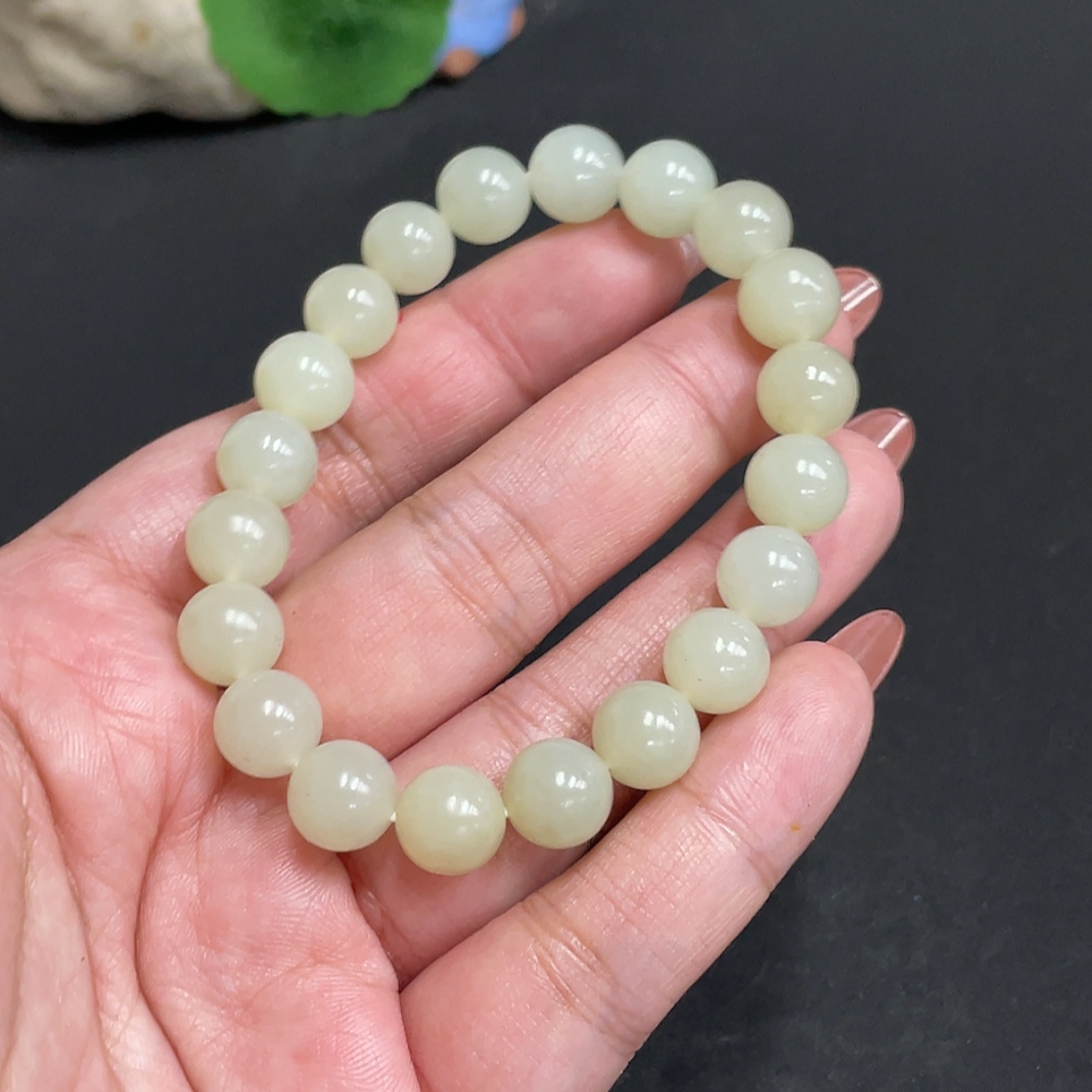 H34973139 Hetian Jade Bracelet, Approx. 9.3mm, Total Weight Approx. 25.9g