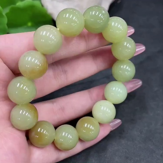 H33944796 Hetian Jade Bracelet, approx. 13.4mm, total weight approx. 57.2g