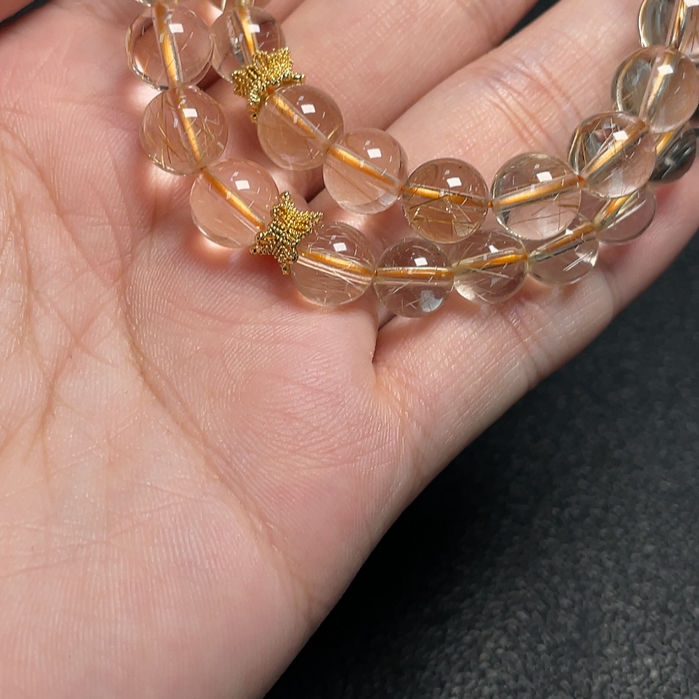 C34066963 Crystal Bead Chain Total Weight Approx. 38.51g Size 8.7mm Non-Gold