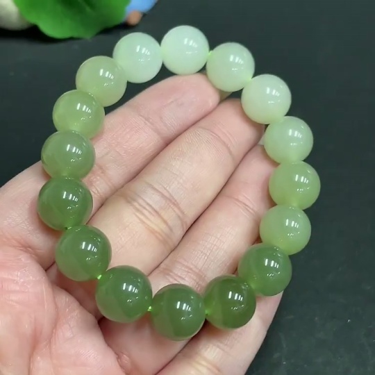 H29358661 Hetian Jade Bracelet Approx. 11.7mm Beads Total Weight Approx. 42.6g