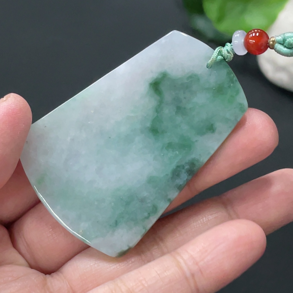 F34058554 Jadeite Plain Pendant Total weight about 22.8g with other mineral components non-A beads