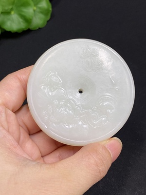 H34036564 Hetian Jade Pendant, Peace Buckle, Total Weight Approx. 94.7g