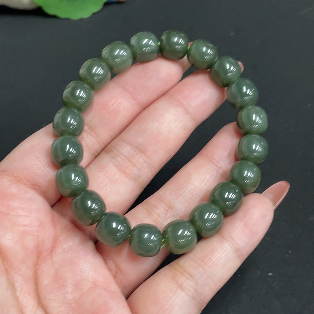 H35101701 Hetian Jade Bracelet, Approx. 9.8mm, Total Weight Approx. 33g