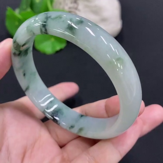 F31686234 Jadeite Round Bracelet Size 58.8 Total Weight Approx. 55.7g (Including Other Mineral Components)