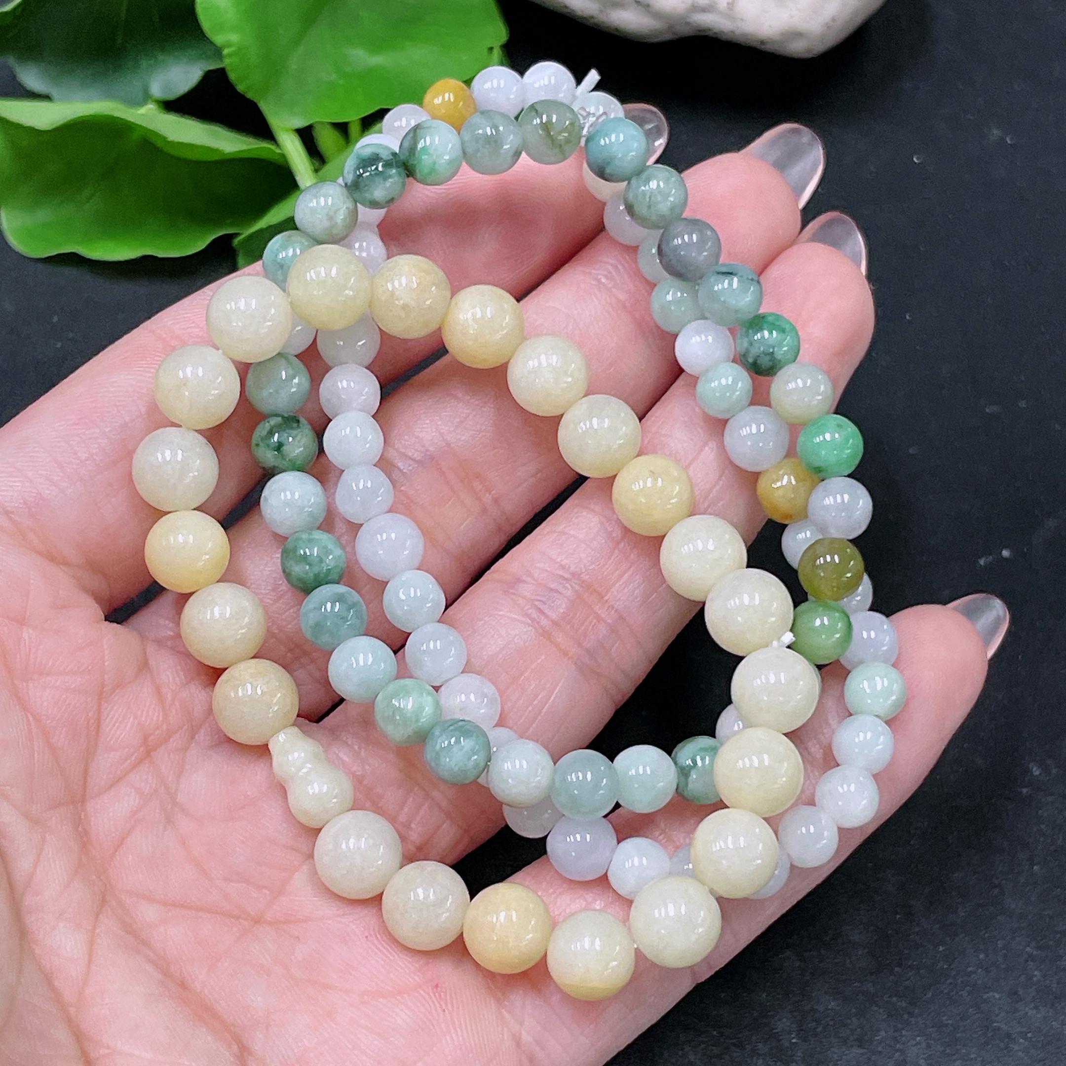 F34020716 Jadeite Bracelet Sell as a Lot Yellow Color Origin Undetermined