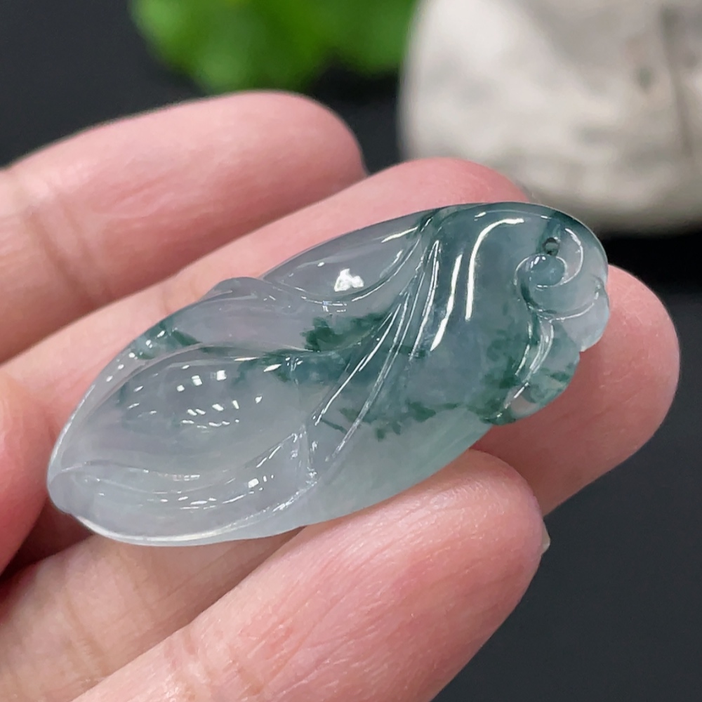 F35108544 Jadeite Magnolia Pendant Total Weight Approx. 10.8g