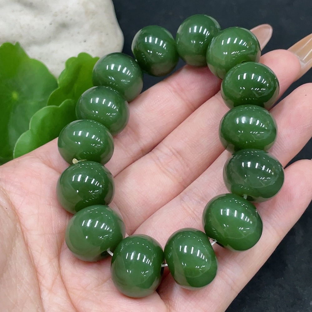 H32725387 Hetian Jade Bracelet    Approx. 15.4mm    Total Weight Approx. 72.5g