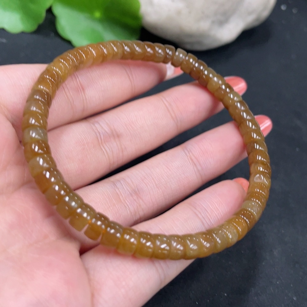 H35084222 Hetian Jade Bracelet Approx. 5.7mm Beads Total Weight Approx. 14.3g