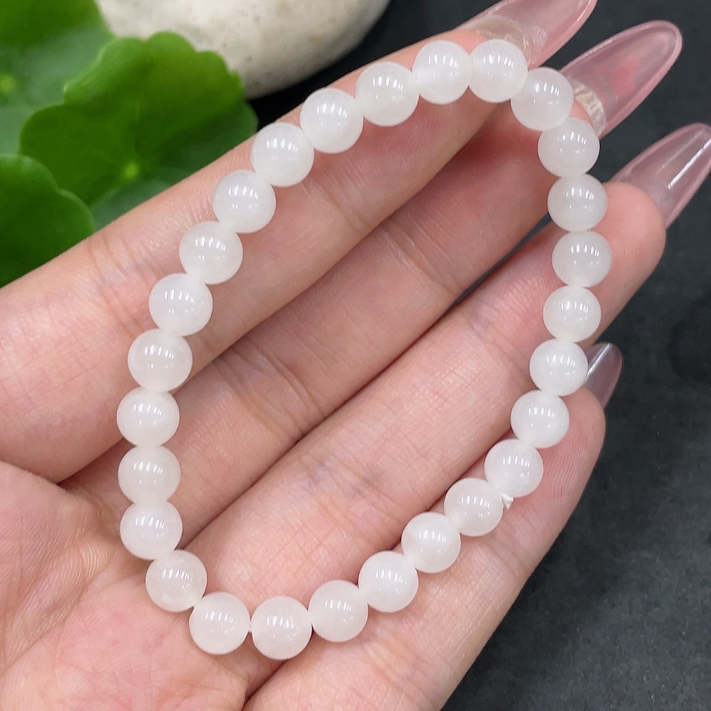 H33897803 Hetian Jade Bracelet, Approx. 6.1mm, Total Weight Approx. 9.4g, Contains Other Mineral Components