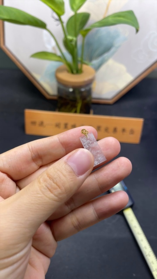 F34001212 Jadeite Plain Pendant (No imprint, surface gold content Au75%) total weight approx. 0.9g