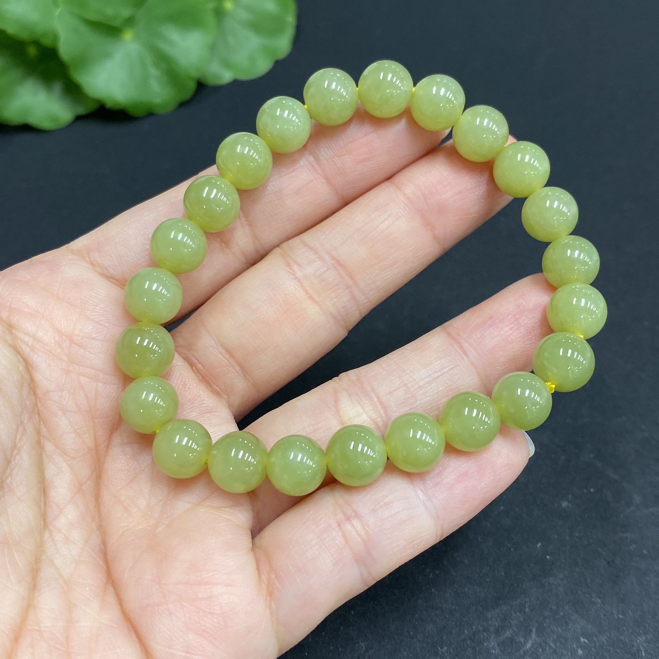 H34969927 Hetian Jade Bracelet Approx.8mm Total Weight Approx.18.3g