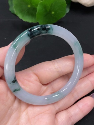 F34982369 Jadeite Round Bangle Size 53 Total Weight Approx. 29.8g (With Breakage/Damage) (Containing Other Mineral Components)