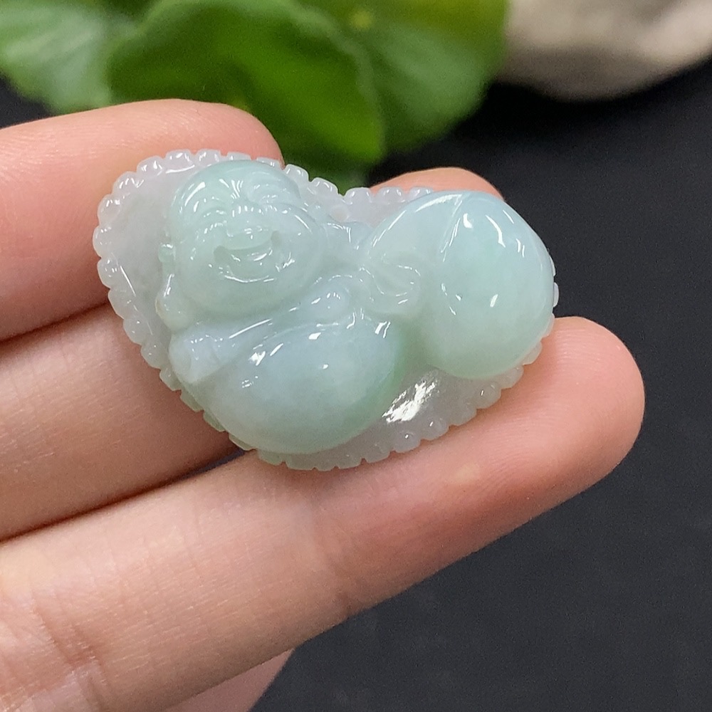 F35115420 Jadeite Buddha Pendant Total Weight Approx. 8.55g