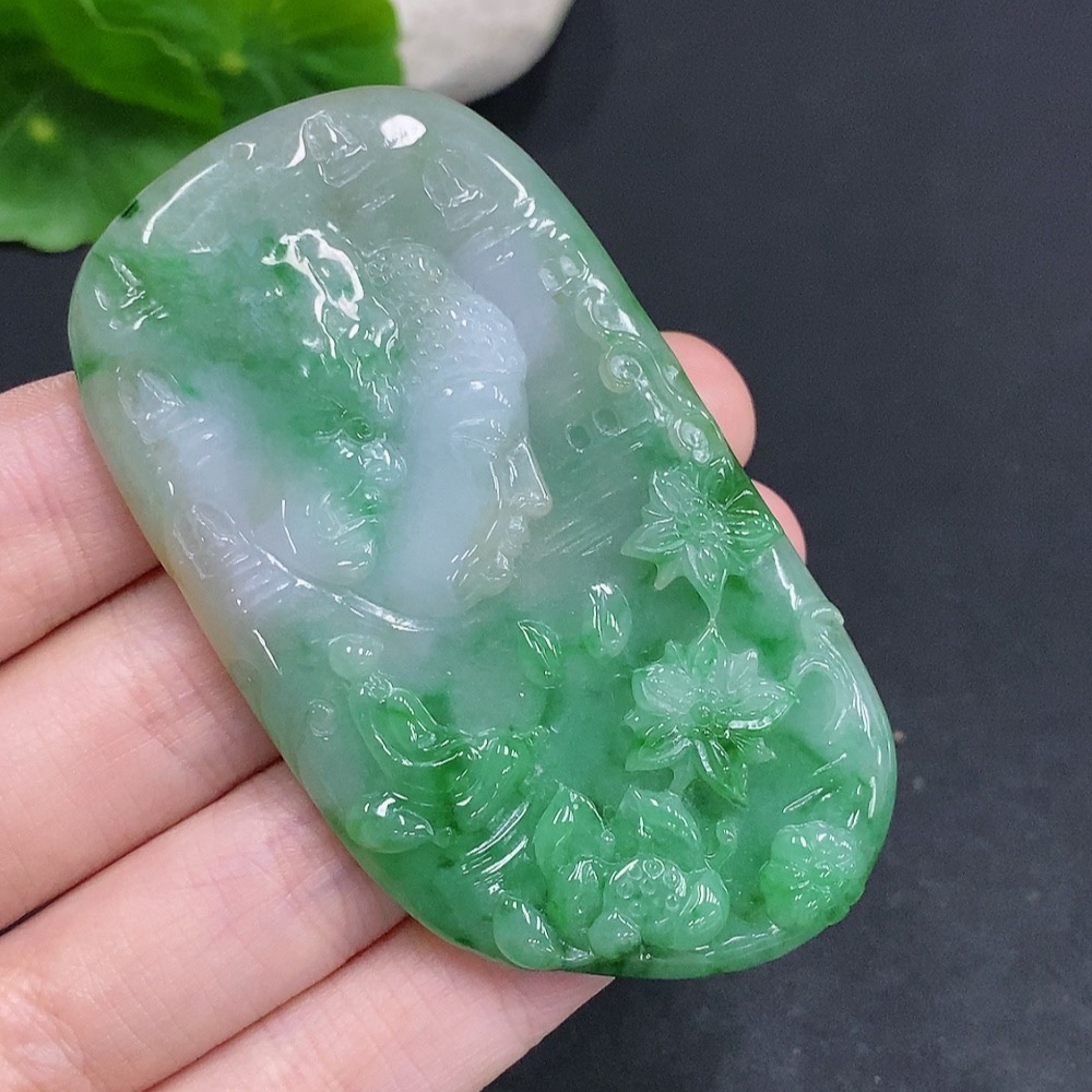 F33906713 Jadeite A Thought Between Pendant, Total weight about 49g