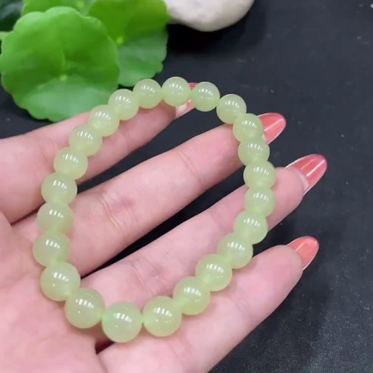 H35084498 Hetian Jade Bracelet, approx. 8mm, total weight approx. 18.4g