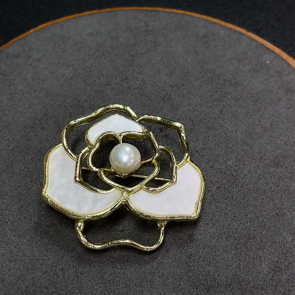 C32719791 Pearl Brooch Non-Gold Total Weight Approx.10.41g Stone 7.2mm