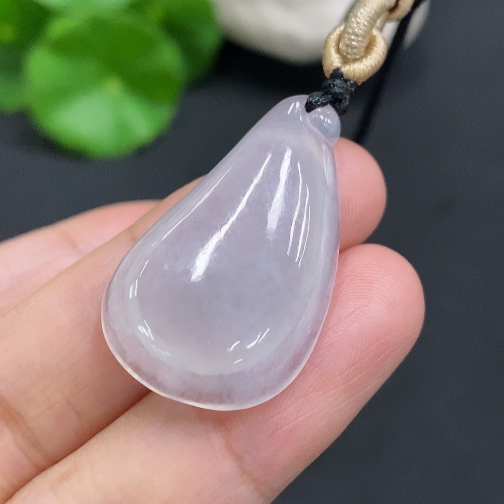 F26036390 Jadeite Auspicious Melody Pendant, total weight including rope approximately 8.3g
