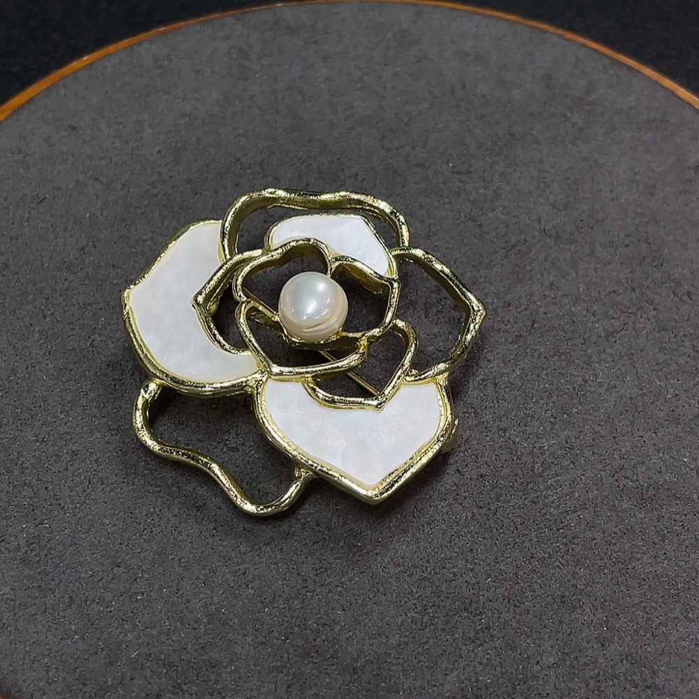 C32719791 Pearl Brooch Non-Gold Total Weight Approx.10.41g Stone 7.2mm