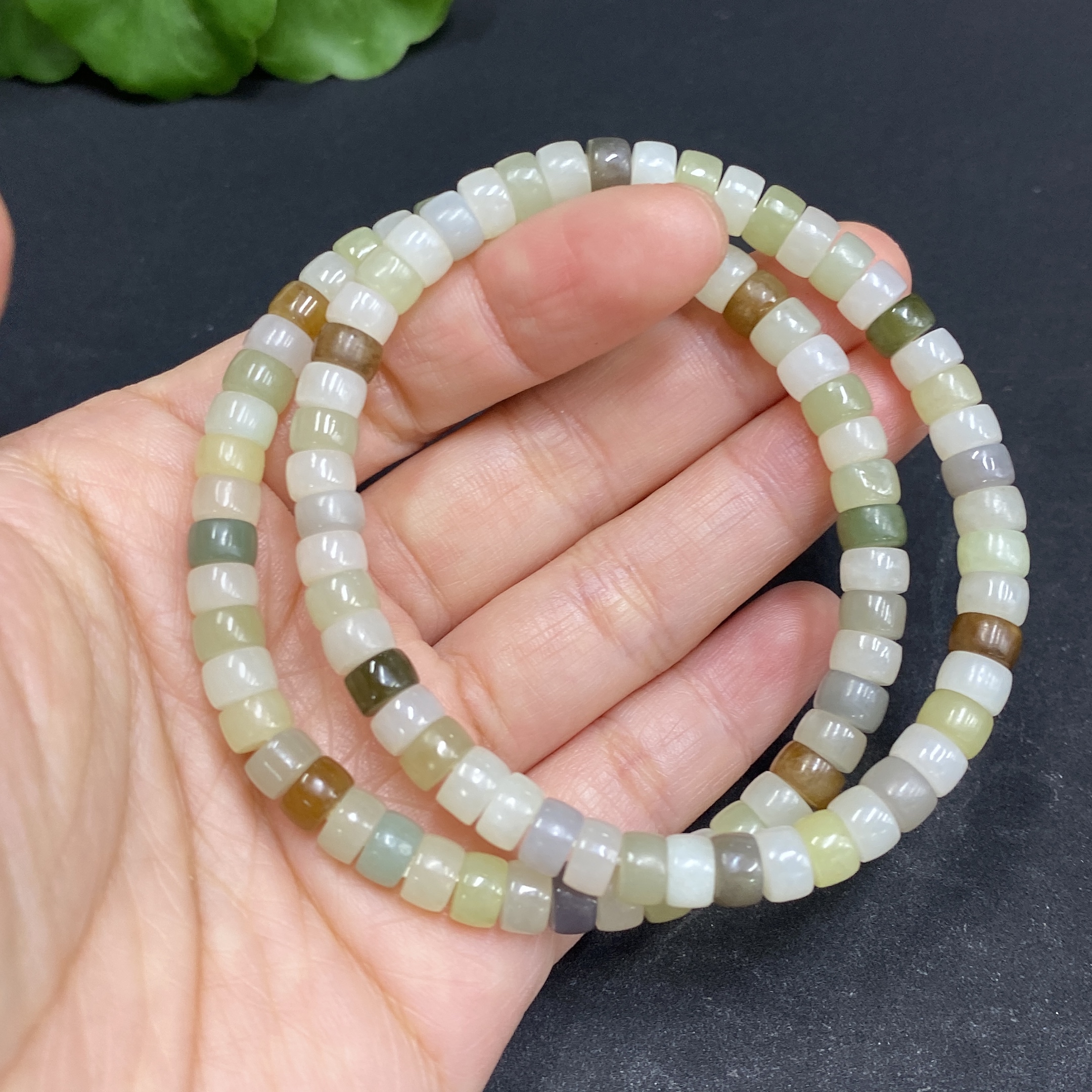 H33903884 Hetian Jade Bead Bracelet, Approx. 6mm, Total Weight About 27.6g