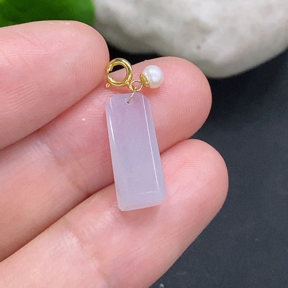 F34001204 Jadeite Plain Pendant with 18K Gold Clasp, Total Weight Approx. 1g