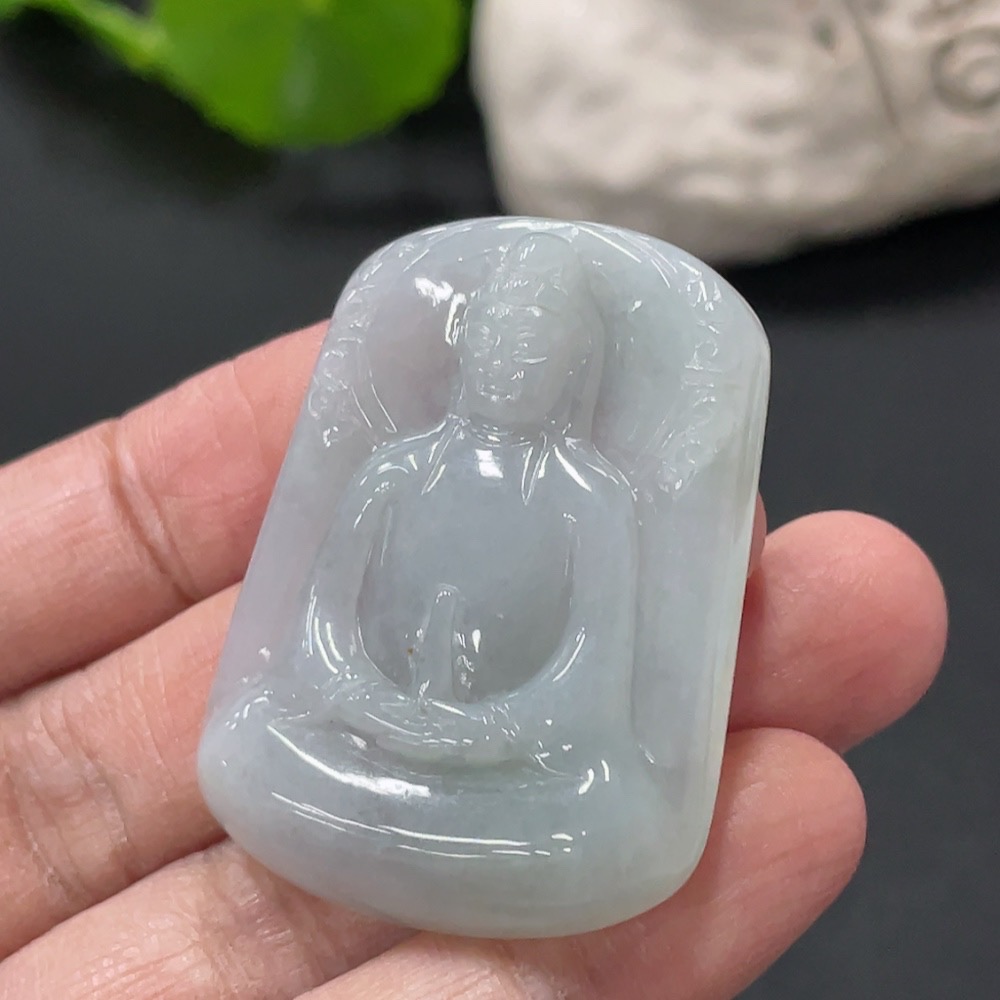 F33945897 Jadeite Pendant Guanyin Total Weight Approx. 15.4g