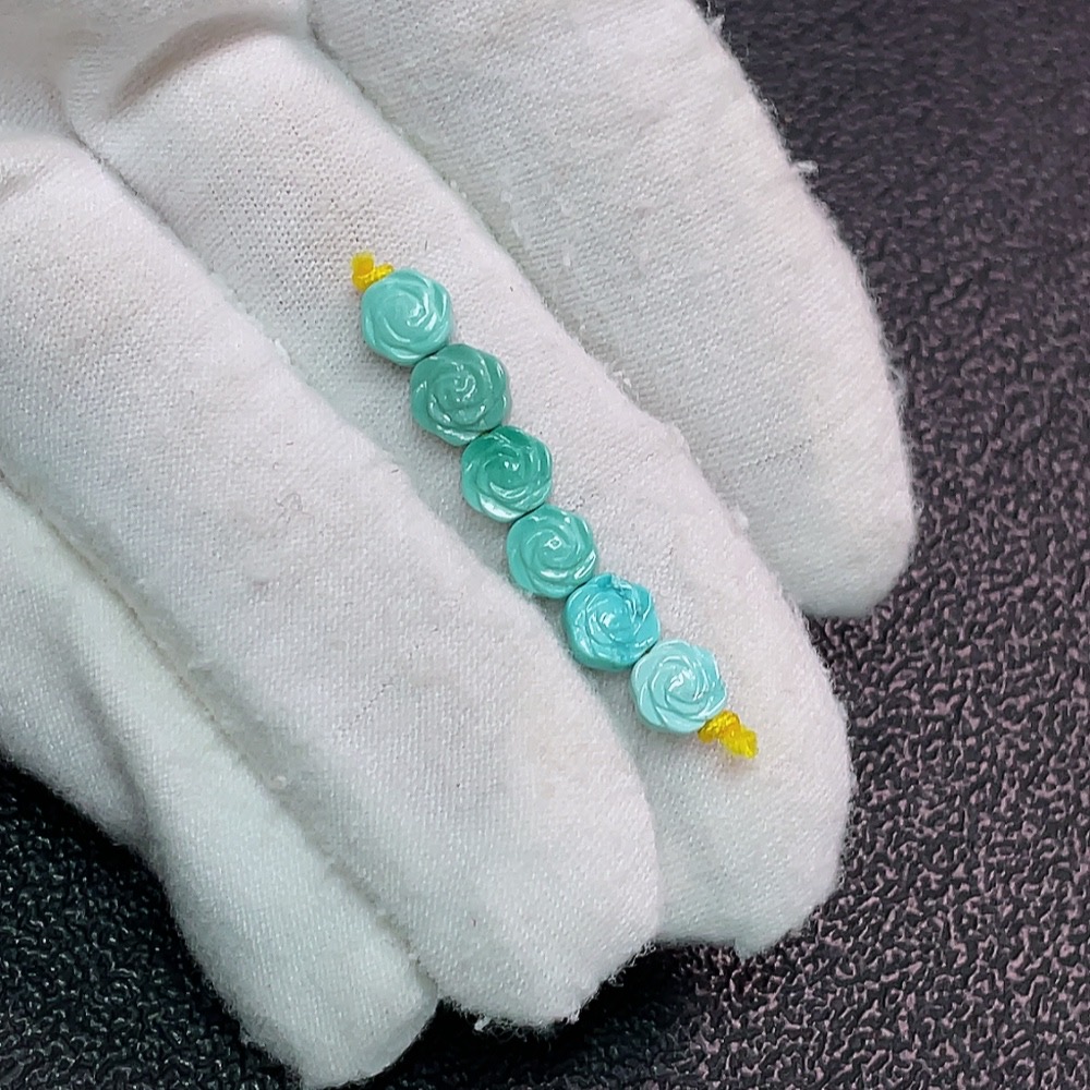 C34990534 Turquoise Jewelry (Color Origin Undetermined, Contains Other Mineral Components, Total Weight Approximately 0.96g, Size Around 6.1mm, Mineral-Included)