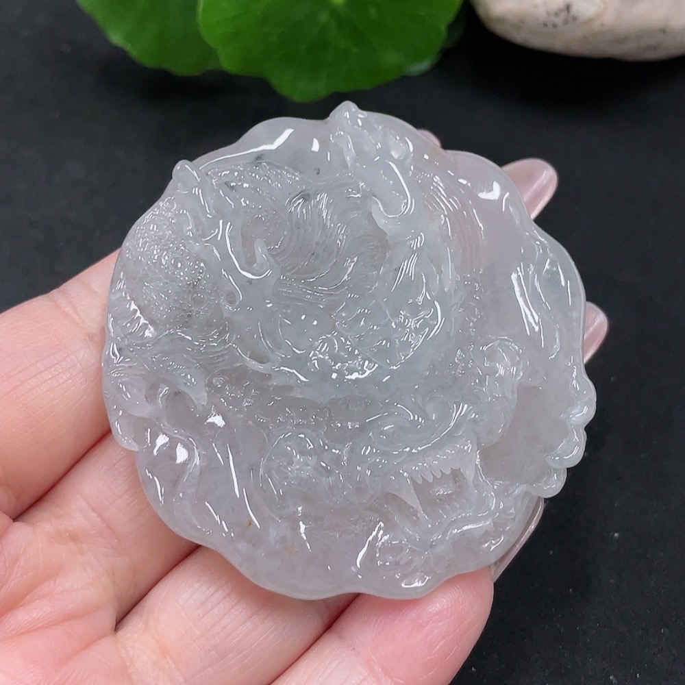 F34069251 Jadeite Dragon Pendant, Total Weight Approx. 63.5g