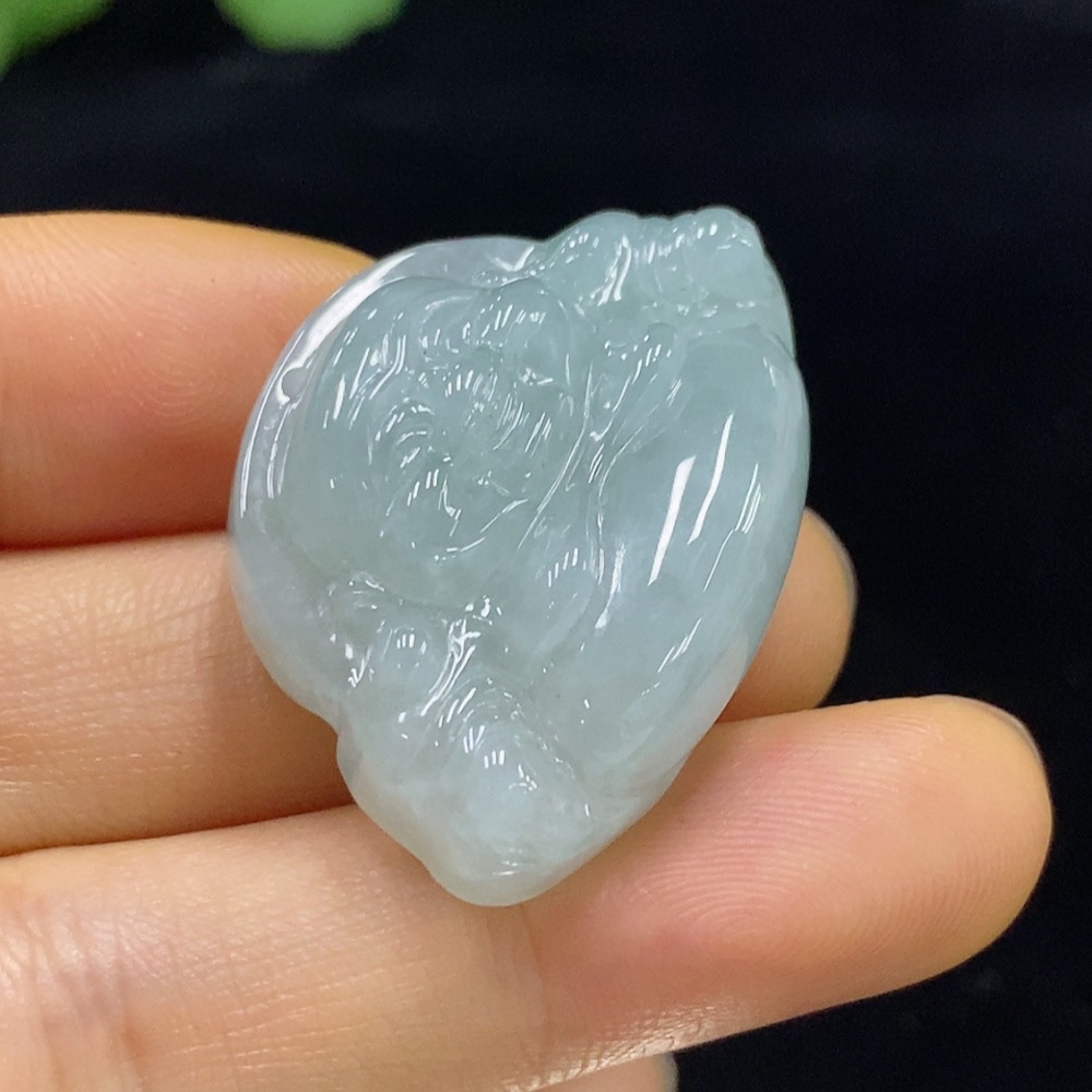 F34024708 Jadeite Buddha Pendant Total Weight Approx. 15.57g