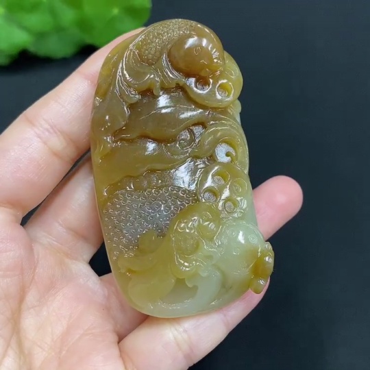 H29406246 Hetian Jade Pendant - Abundance Every Year - Total Weight Approx. 77g