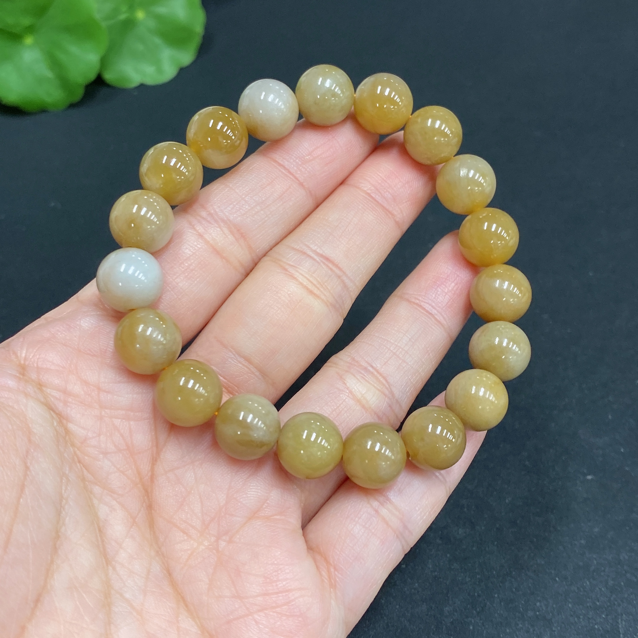 H34014030 Hetian Jade Bracelet Approx. 9.7mm Total Weight Approx. 28.5g