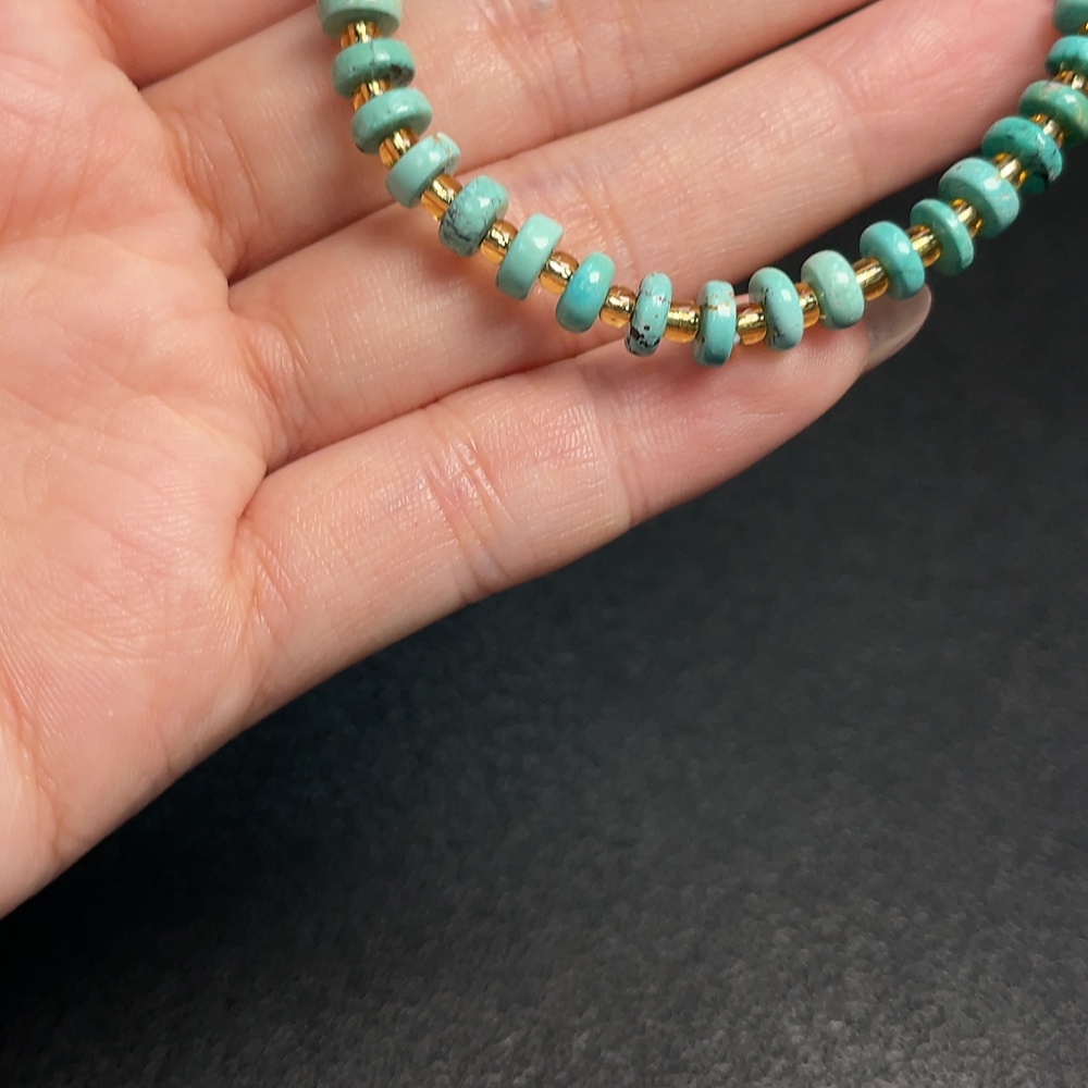 C34991309 Turquoise Bracelet with Other Mineral Components Non-Gold Total Weight Approx. 6.03g Size About 5.6mm (Including Minerals)