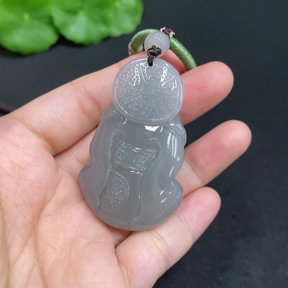 H35109798 Hetian Jade Pendant Buddha Total Weight (including rope) 39.7g