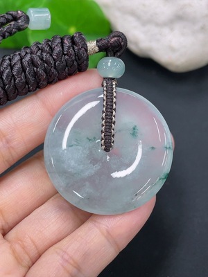 F41934976 翡翠挂件平安扣 货品总约重 含绳20.8g