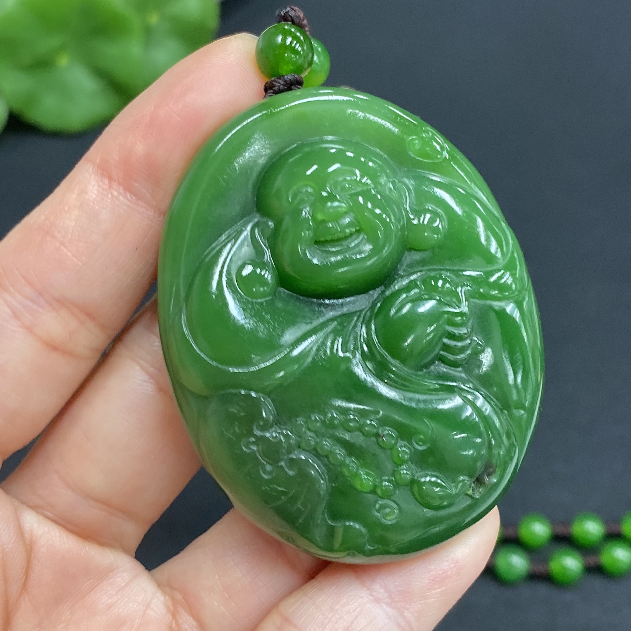 H28261106 Hetian Jade Pendant - Buddha with Non-Hetian Jade Chain, Total Weight Approx. 80.7g (Incl. Chain)