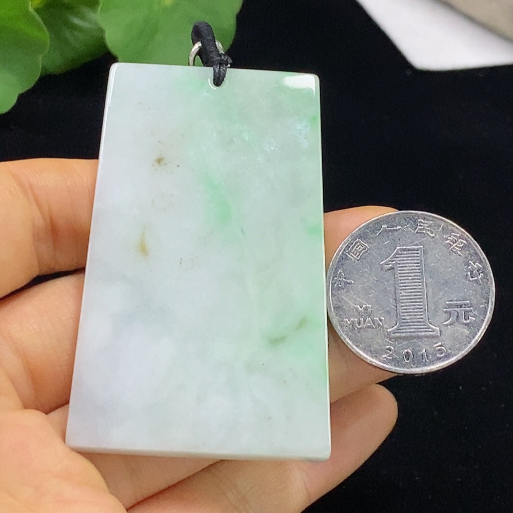 F35094112 Jadeite Plain Pendant Total Weight about 36.93g (including rope weight)