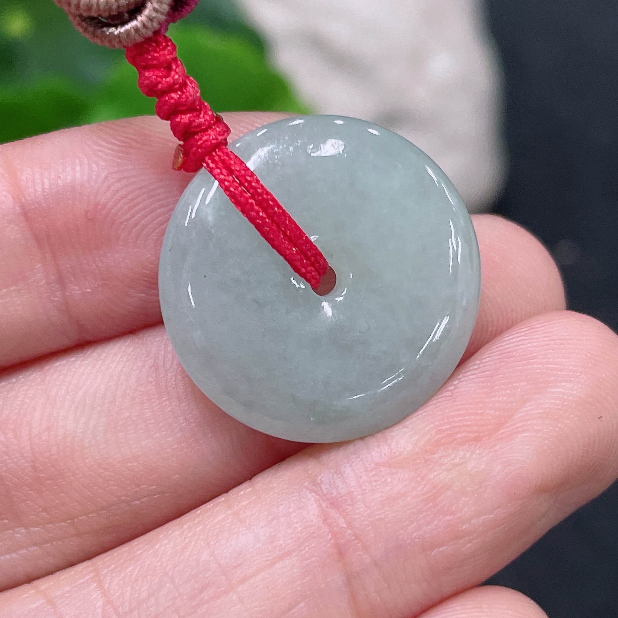 F32779203 Jadeite Pendant Peace Knot with Cord Total Weight Approx. 4.8g