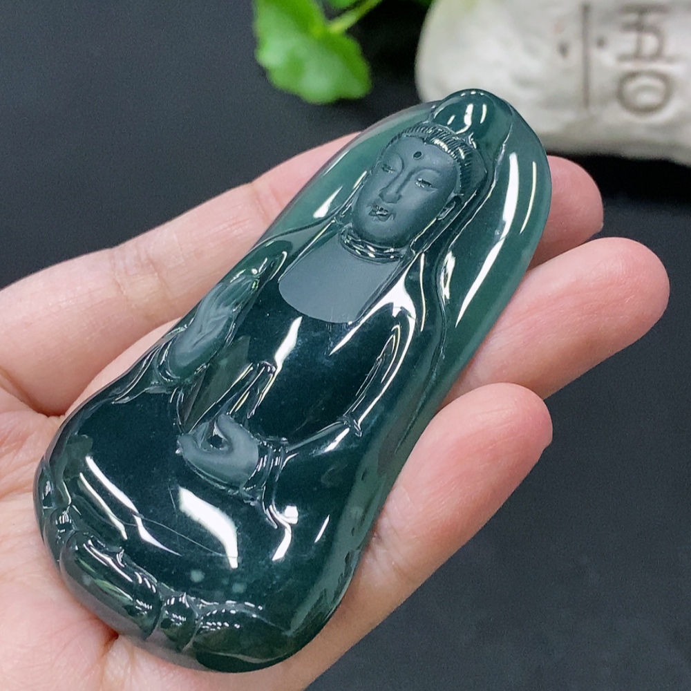 F35146009 Jadeite Guanyin Pendant Total Weight Approx. 48.28g