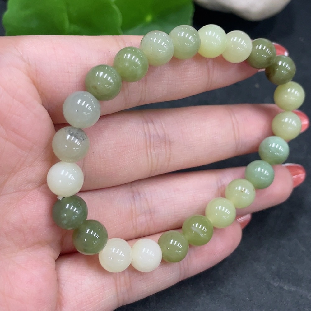 H34980605 Hetian Jade Bracelet, Approx. 7.7mm, Total Weight About 18g