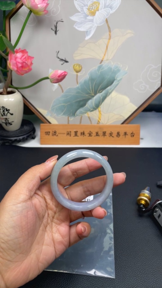 F32801983 Jadeite Round Bangle Size 54.4 Total Weight Approx. 47.7g