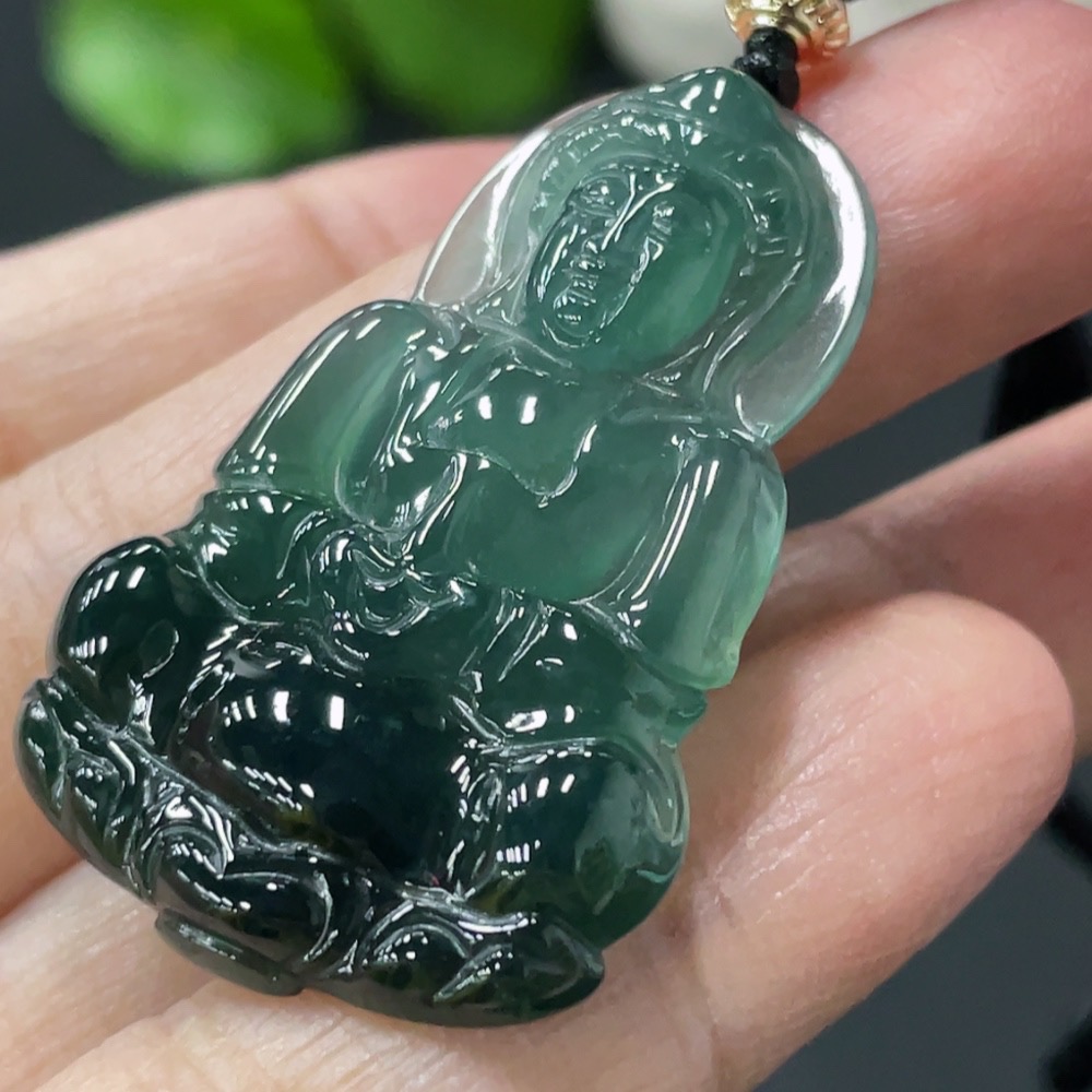 F30449266 Jadeite Guanyin Pendant, Total Weight Approx. 10.8g