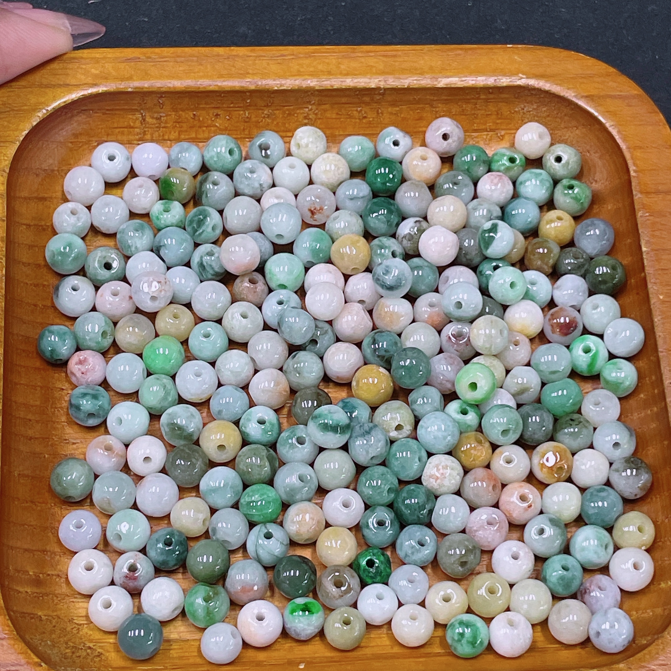 F34958290 Jadeite Beads Sell as a Lot, Total Weight with Bag Approx. 56.3g (Yellow Color Origin Undetermined)