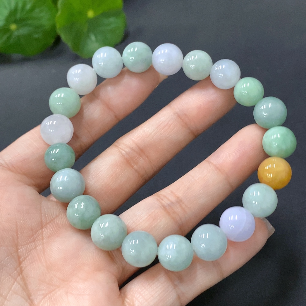 F19155670 Jadeite Bracelet Approx. 9.8mm (Color origin undetermined) Total weight 32.490g