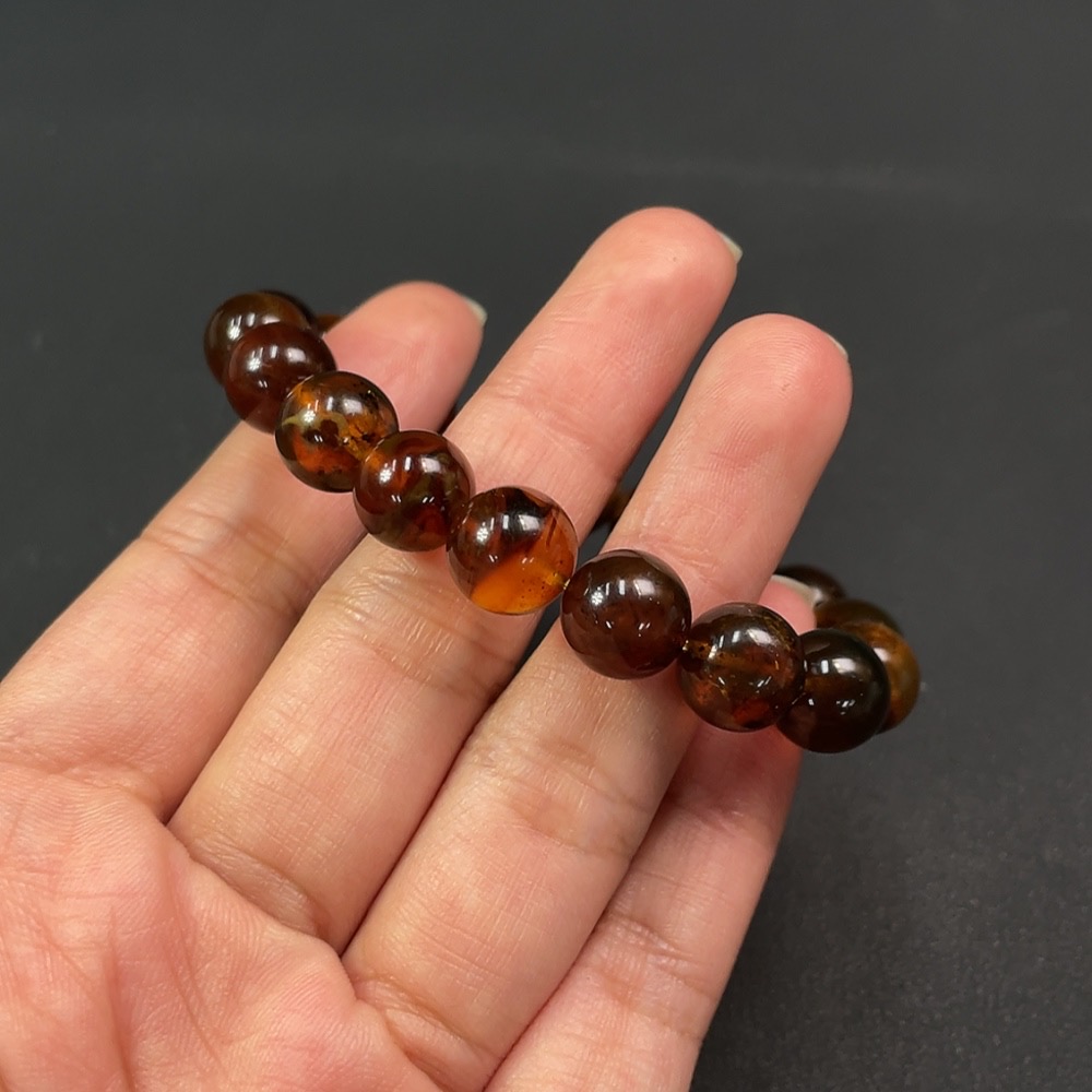 C22466968 Amber Beeswax Bracelet Approx.10.5mm Total Weight Approx.12.1g