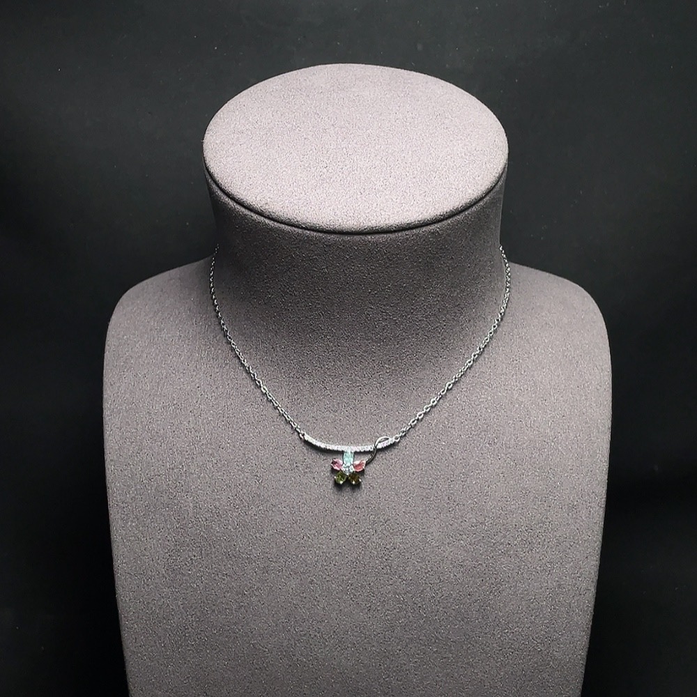 C34988358 Tourmaline Necklace Non-Gold Accent Stones May Be Non-Natural Total Weight Approx. 2.7g