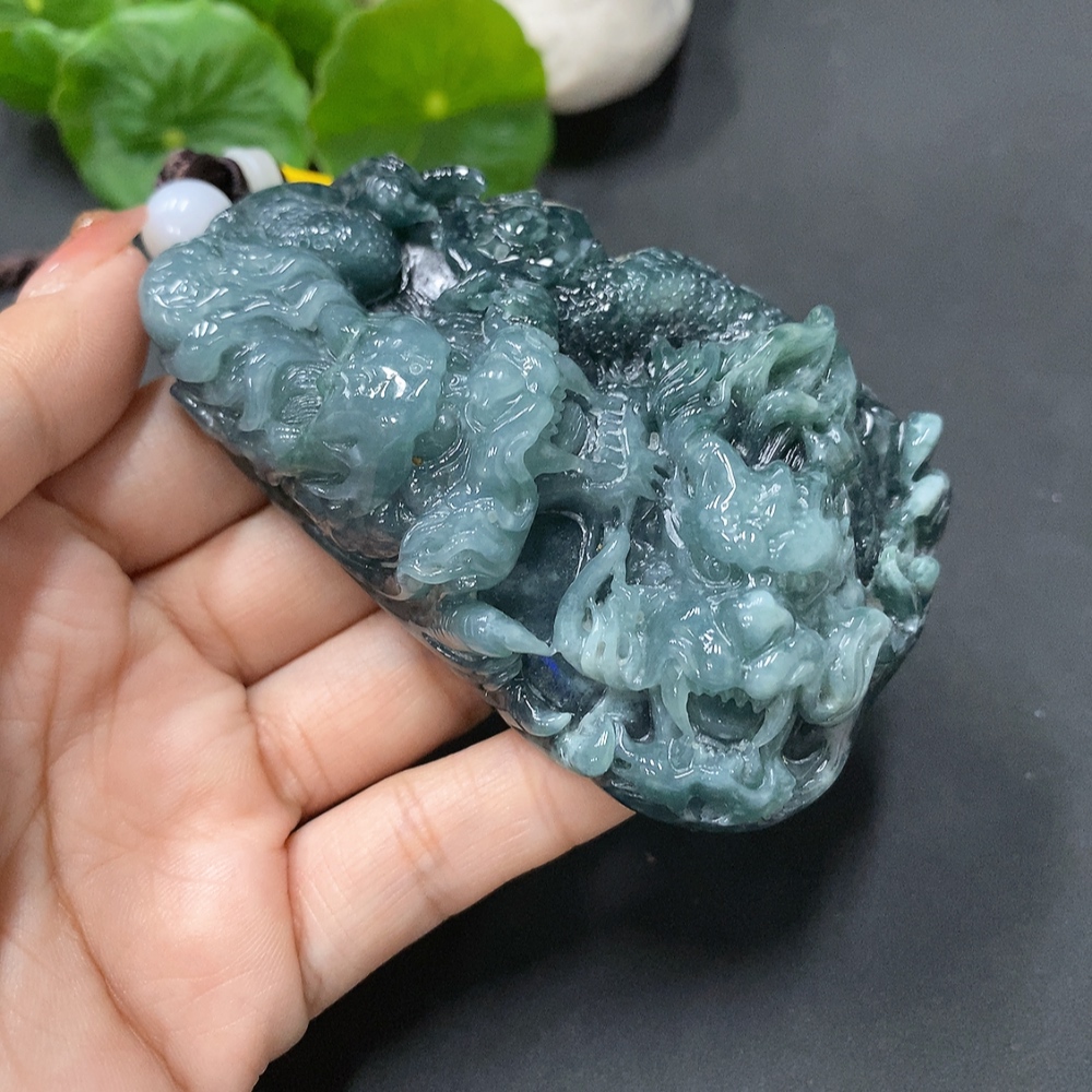 F13483937 Jadeite Hand-held Ornament Dragon Pendant