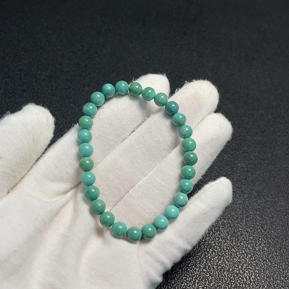 C34008216 Turquoise Beaded Bracelet, Total Weight Approx.8.81g, Size About 6mm