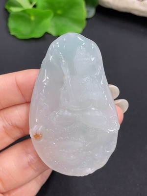 F41950198 翡翠挂件 文殊 货品总重约47.8g