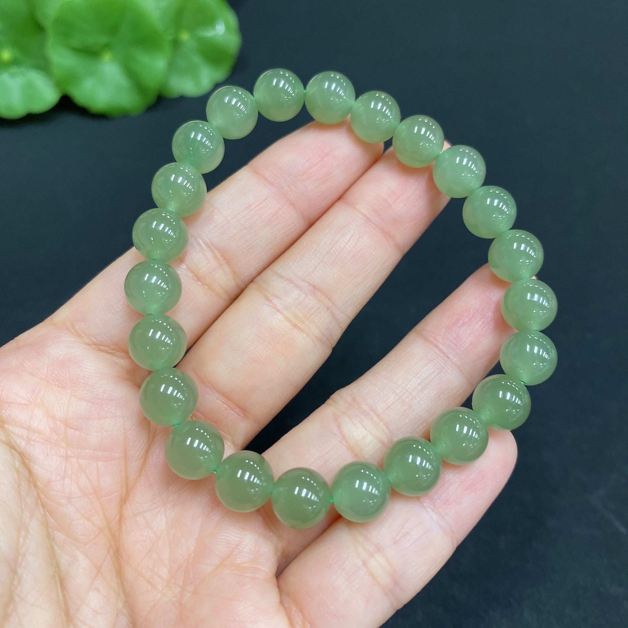 H31693571 Hetian Jade Bracelet, Approx. 7.6mm, Total Weight Approx. 17.6g
