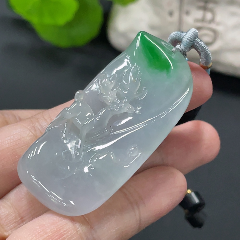 F33838095 JadeiteDeer Pendant with a total product weight of approximately 23.78g